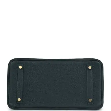 HERMÈS Hermes Birkin 30 Vert Cypress Togo and Matte Alligator Touch Gold Hardware | Thumbnail 6 HERMÈS Hermes Birkin 30 Vert Cypress Togo and Matte Alligator Touch Gold Hardware | Thumbnail 6