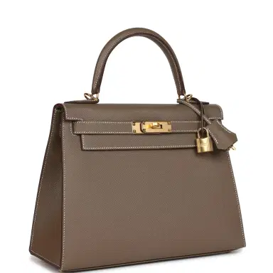 HERMÈS Hermes Kelly Sellier 28 Etoupe Epsom Gold Hardware | Thumbnail 2 HERMÈS Hermes Kelly Sellier 28 Etoupe Epsom Gold Hardware | Thumbnail 2