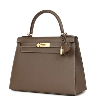 HERMÈS Hermes Kelly Sellier 28 Etoupe Epsom Gold Hardware | Thumbnail 5 HERMÈS Hermes Kelly Sellier 28 Etoupe Epsom Gold Hardware | Thumbnail 5