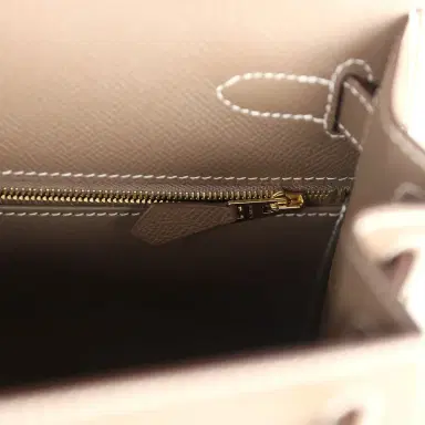 HERMÈS Hermes Kelly Sellier 28 Etoupe Epsom Gold Hardware | Thumbnail 9 HERMÈS Hermes Kelly Sellier 28 Etoupe Epsom Gold Hardware | Thumbnail 9