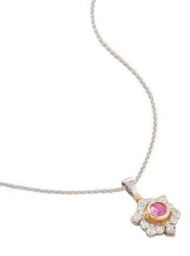 Buccellati 14-karat White And Yellow Gold Diamond And Sapphire Necklace | Thumbnail 1 Buccellati 14-karat White And Yellow Gold Diamond And Sapphire Necklace | Thumbnail 1