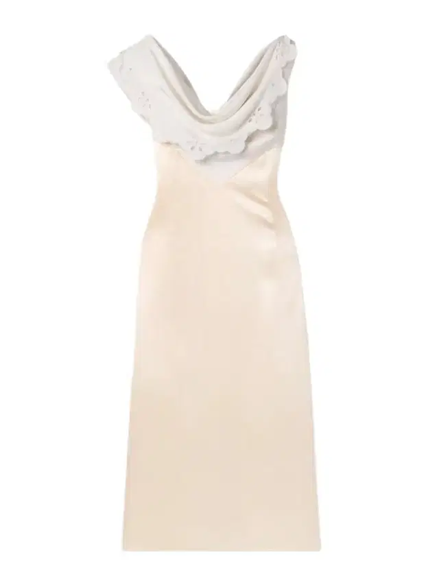 Fragolina Draped Broderie Anglaise-paneled Silk-satin Midi Dress
