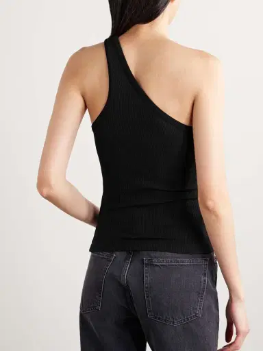AGOLDE Verica One-shoulder Ribbed-knit Tank | Thumbnail 3