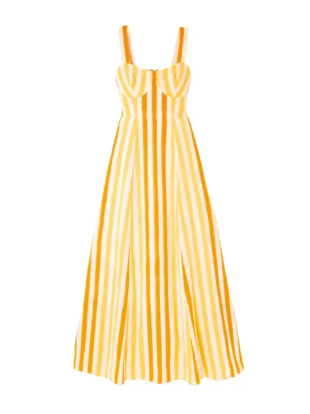 Azzurra Striped Cotton Maxi Dress