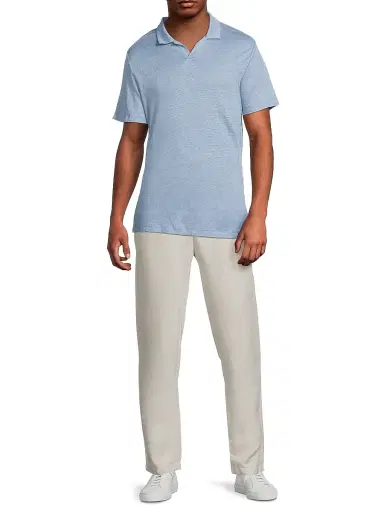 Onia Men's Shaun Linen Polo Shirt - Dusty Blue - Size XXL | Thumbnail 2 Onia Men's Shaun Linen Polo Shirt - Dusty Blue - Size XXL | Thumbnail 2