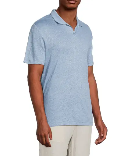 Onia Men's Shaun Linen Polo Shirt - Dusty Blue - Size XXL | Thumbnail 4 Onia Men's Shaun Linen Polo Shirt - Dusty Blue - Size XXL | Thumbnail 4