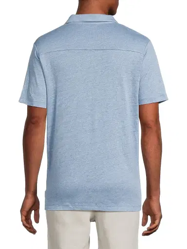 Onia Men's Shaun Linen Polo Shirt - Dusty Blue - Size XXL | Thumbnail 5 Onia Men's Shaun Linen Polo Shirt - Dusty Blue - Size XXL | Thumbnail 5
