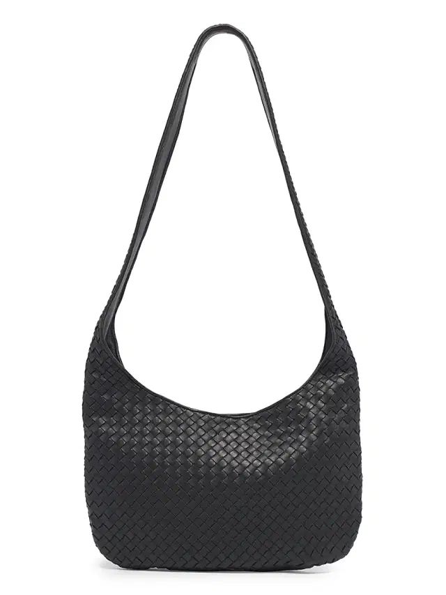 Men's Intrecciato Crossbody Bag - Black Silver