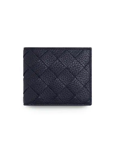 Bottega Veneta Men's Intrecciato Leather Bi-Fold Wallet - Nocturnal Silver | Thumbnail 1
