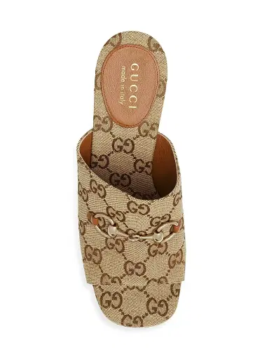 Gucci Women's Carmen Canvas Slip-On Platform Sandals - Brown - Size 11.5 | Thumbnail 4 Gucci Women's Carmen Canvas Slip-On Platform Sandals - Brown - Size 11.5 | Thumbnail 4