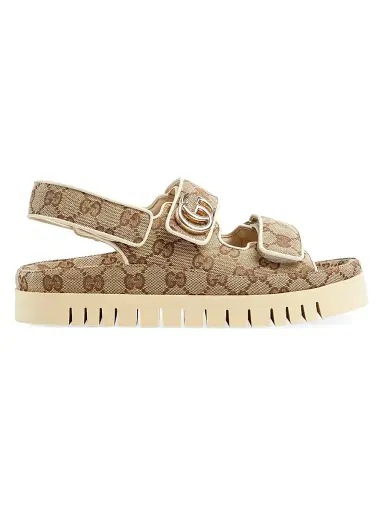 Gucci Women's Marmont GG Slingback Sandals - Beige Ebony - Size 12 | Thumbnail 1 Gucci Women's Marmont GG Slingback Sandals - Beige Ebony - Size 12 | Thumbnail 1