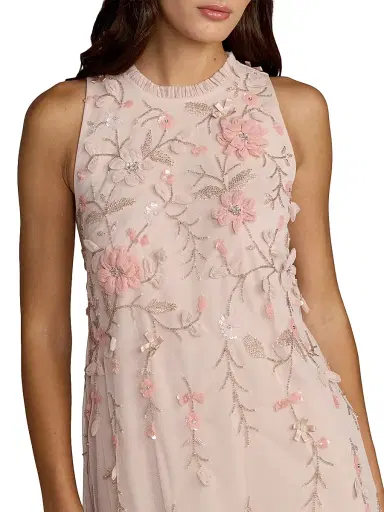 Mac Duggal Women's Cocktail Floral Embellished Chiffon Tiered Dress - Peach - Size 16 | Thumbnail 3 Mac Duggal Women's Cocktail Floral Embellished Chiffon Tiered Dress - Peach - Size 16 | Thumbnail 3