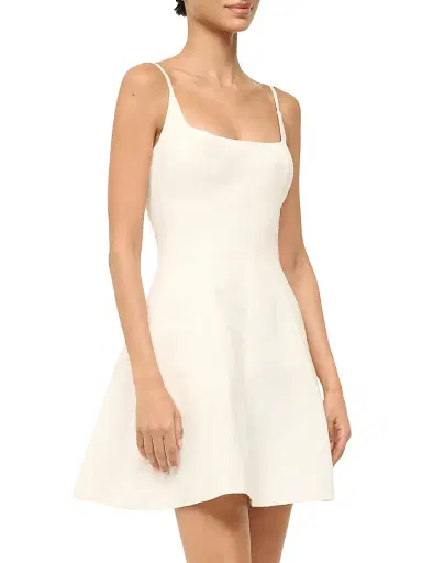 Staud Women's Joy Cotton-Blend Flared A-Line Minidress - Ivory - Size 14 | Thumbnail 3 Staud Women's Joy Cotton-Blend Flared A-Line Minidress - Ivory - Size 14 | Thumbnail 3