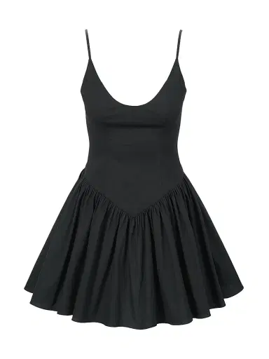 Staud Women's Dena Stretch-Cotton Fit & Flare Minidress - Black - Size 12 | Thumbnail 1