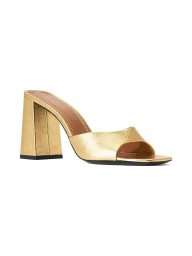 Staud Women's Sloane 95MM Metallic Leather Sandals - Gold | Thumbnail 2 Staud Women's Sloane 95MM Metallic Leather Sandals - Gold | Thumbnail 2