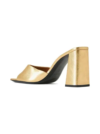 Staud Women's Sloane 95MM Metallic Leather Sandals - Gold | Thumbnail 3 Staud Women's Sloane 95MM Metallic Leather Sandals - Gold | Thumbnail 3