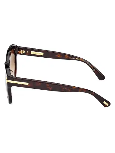 Tom Ford Women's ICON 57MM Round Sunglasses - Dark Havana Brown | Thumbnail 3 Tom Ford Women's ICON 57MM Round Sunglasses - Dark Havana Brown | Thumbnail 3