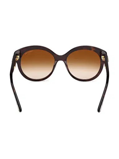 Tom Ford Women's ICON 57MM Round Sunglasses - Dark Havana Brown | Thumbnail 5 Tom Ford Women's ICON 57MM Round Sunglasses - Dark Havana Brown | Thumbnail 5