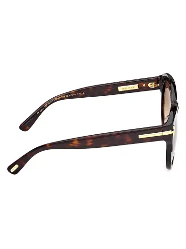 Tom Ford Women's ICON 57MM Round Sunglasses - Dark Havana Brown | Thumbnail 7 Tom Ford Women's ICON 57MM Round Sunglasses - Dark Havana Brown | Thumbnail 7