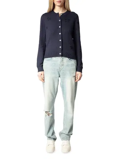 Zadig & Voltaire Women's Alpha Stars Cardigan - Encre - Size Medium | Thumbnail 2 Zadig & Voltaire Women's Alpha Stars Cardigan - Encre - Size Medium | Thumbnail 2