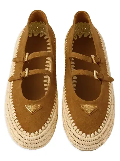 Prada Women's Suede Ballerinas - Brown | Thumbnail 2