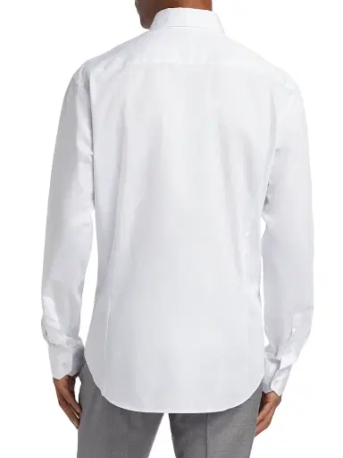 Giorgio Armani Men's Shiny Solid Woven Cotton Shirt - White - Size 15 | Thumbnail 5 Giorgio Armani Men's Shiny Solid Woven Cotton Shirt - White - Size 15 | Thumbnail 5
