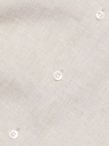 Giorgio Armani Men's Solid Linen Classic Shirt - Light Grey Tan - Size 16.5 | Thumbnail 7