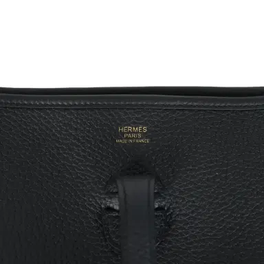HERMÈS Hermes Evelyne III PM Black Clemence Gold Hardware | Thumbnail 7 HERMÈS Hermes Evelyne III PM Black Clemence Gold Hardware | Thumbnail 7