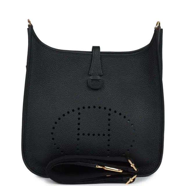 hermes Hermes Evelyne III PM Black Clemence Gold Hardware