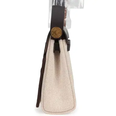 HERMÈS Hermes Herbag Zip 20 Mini Ecru and Beige Toile H Canvas and Ebene Vache Hunter Gold Hardware | Thumbnail 4 HERMÈS Hermes Herbag Zip 20 Mini Ecru and Beige Toile H Canvas and Ebene Vache Hunter Gold Hardware | Thumbnail 4