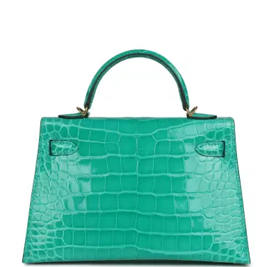HERMÈS Hermes Kelly Sellier 20 Vert Jade Shiny Alligator Gold Hardware | Thumbnail 5 HERMÈS Hermes Kelly Sellier 20 Vert Jade Shiny Alligator Gold Hardware | Thumbnail 5