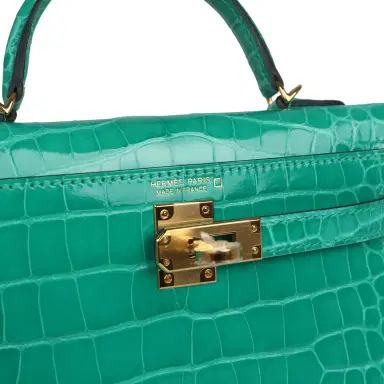HERMÈS Hermes Kelly Sellier 20 Vert Jade Shiny Alligator Gold Hardware | Thumbnail 7 HERMÈS Hermes Kelly Sellier 20 Vert Jade Shiny Alligator Gold Hardware | Thumbnail 7