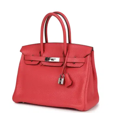 HERMÈS Pre-owned Hermes Birkin 30 Bougainvillea Clemence Palladium Hardware | Thumbnail 3 HERMÈS Pre-owned Hermes Birkin 30 Bougainvillea Clemence Palladium Hardware | Thumbnail 3