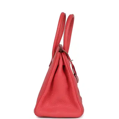 HERMÈS Pre-owned Hermes Birkin 30 Bougainvillea Clemence Palladium Hardware | Thumbnail 4 HERMÈS Pre-owned Hermes Birkin 30 Bougainvillea Clemence Palladium Hardware | Thumbnail 4
