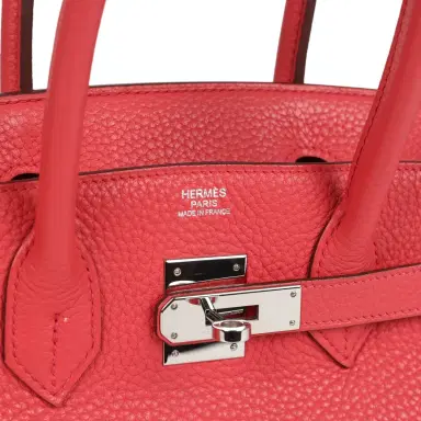 HERMÈS Pre-owned Hermes Birkin 30 Bougainvillea Clemence Palladium Hardware | Thumbnail 7 HERMÈS Pre-owned Hermes Birkin 30 Bougainvillea Clemence Palladium Hardware | Thumbnail 7