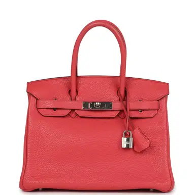 HERMÈS Pre-owned Hermes Birkin 30 Bougainvillea Clemence Palladium Hardware | Thumbnail 1 HERMÈS Pre-owned Hermes Birkin 30 Bougainvillea Clemence Palladium Hardware | Thumbnail 1