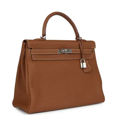 HERMÈS Pre-owned Hermes Kelly Retourne 35 Gold Togo Palladium Hardware | Thumbnail 2 HERMÈS Pre-owned Hermes Kelly Retourne 35 Gold Togo Palladium Hardware | Thumbnail 2