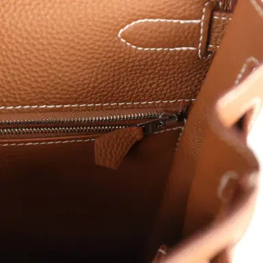 HERMÈS Pre-owned Hermes Kelly Retourne 35 Gold Togo Palladium Hardware | Thumbnail 9