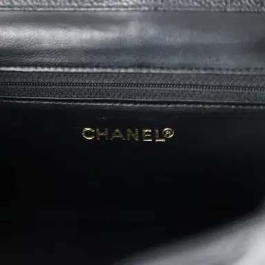 Chanel Vintage Chanel Medium CC Backpack Black Caviar Gold Hardware | Thumbnail 12