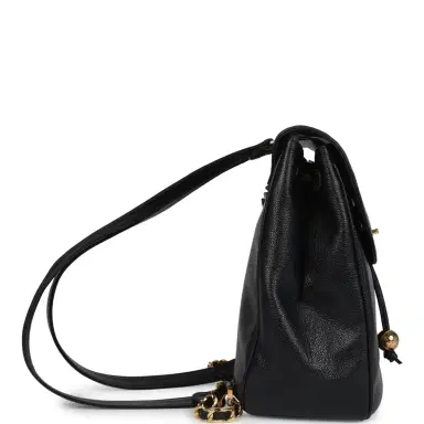 Chanel Vintage Chanel Medium CC Backpack Black Caviar Gold Hardware | Thumbnail 4