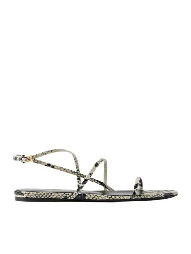 Loop Snake-effect Leather Sandals