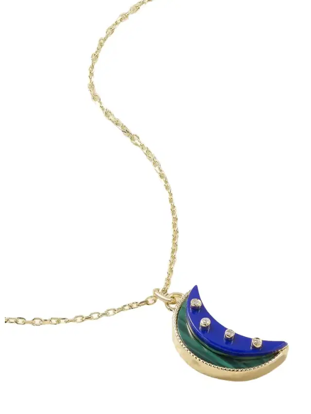 L’Atelier Nawbar Layer Moon 18-karat Gold Multi-stone Necklace