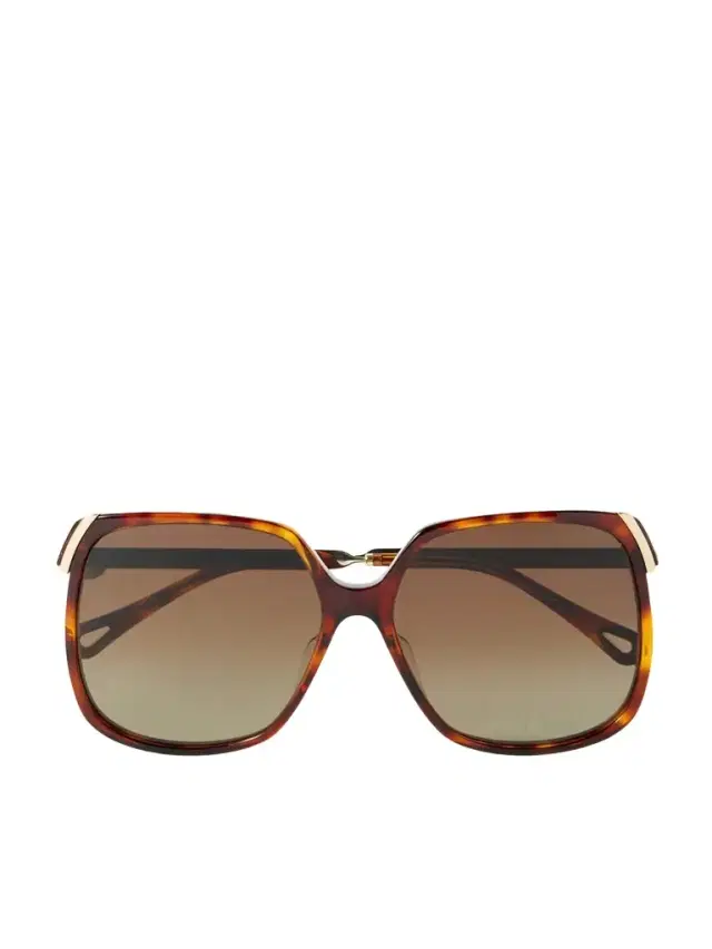 Aly Square-frame Tortoiseshell Acetate And Gold-tone Sunglasses