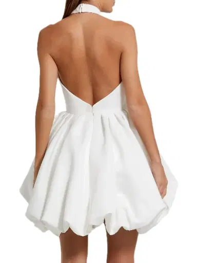 Mac Duggal Women's Ieena Satin Bubble-Hem Minidress - Ivory - Size 10 | Thumbnail 2