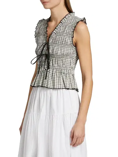 RAILS Women's Martine Gingham Cotton-Blend Blouse | Thumbnail 4