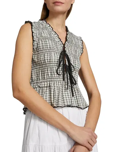 RAILS Women's Martine Gingham Cotton-Blend Blouse | Thumbnail 6