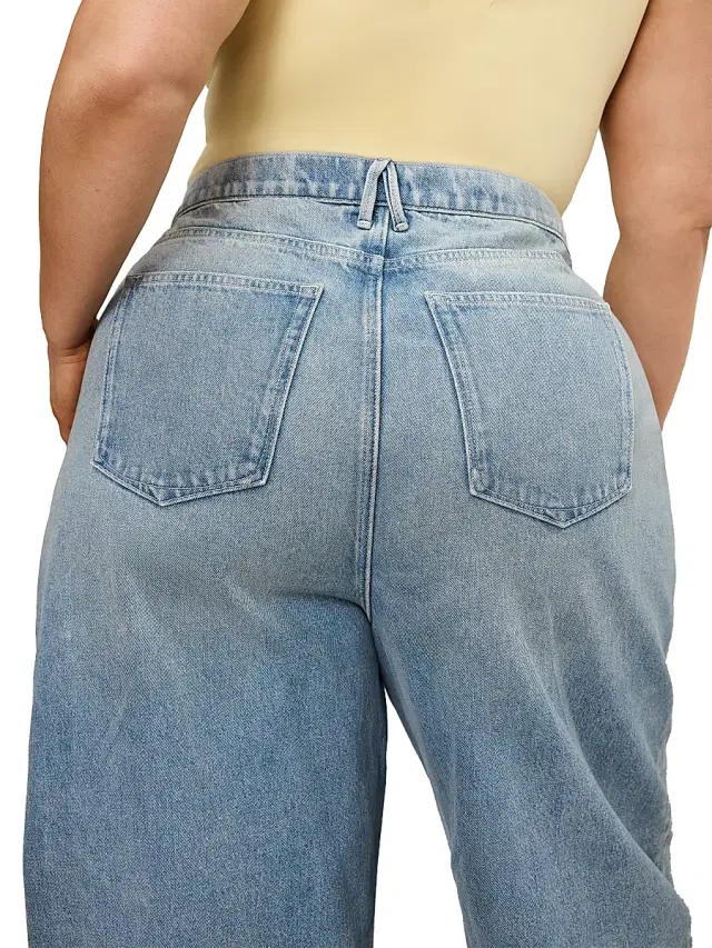 Good American Women's Good Barrel Relaxed Jeans - Indigo
