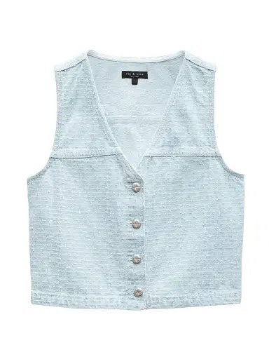 rag & bone Women's Juliana Tweed Button-Front Vest | Thumbnail 1