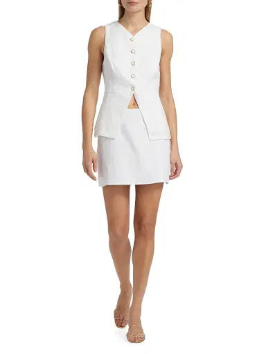 Reformation Women's Aspen Linen Top - White - Size 12 | Thumbnail 2 Reformation Women's Aspen Linen Top - White - Size 12 | Thumbnail 2