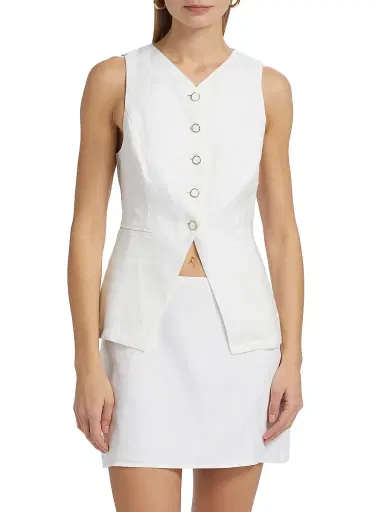 Reformation Women's Aspen Linen Top - White - Size 12 | Thumbnail 3 Reformation Women's Aspen Linen Top - White - Size 12 | Thumbnail 3